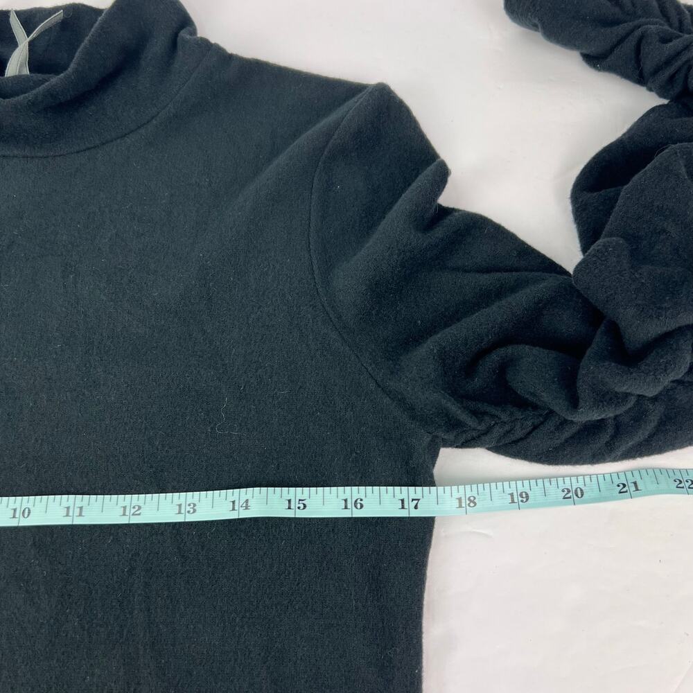 EUC Anthropologie Medium Black Ruched Extra Long Sleeve Turtleneck Women's Top - Picture 9 of 10